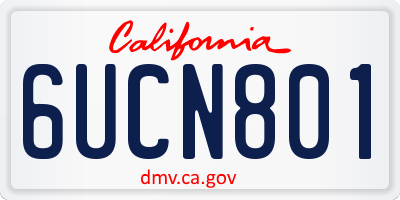 CA license plate 6UCN801