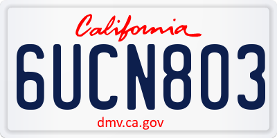 CA license plate 6UCN803