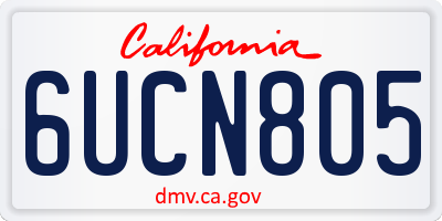 CA license plate 6UCN805