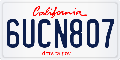 CA license plate 6UCN807