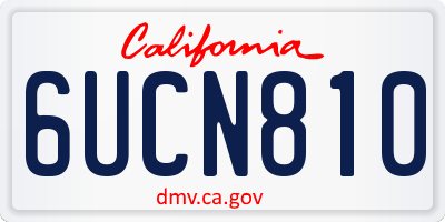 CA license plate 6UCN810