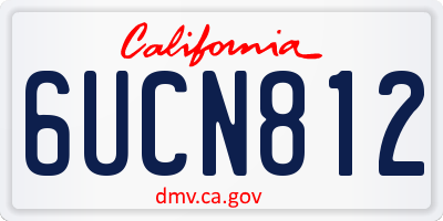 CA license plate 6UCN812