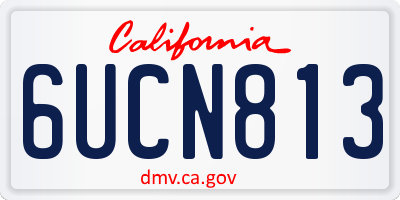 CA license plate 6UCN813