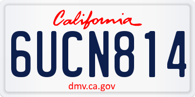 CA license plate 6UCN814