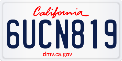 CA license plate 6UCN819