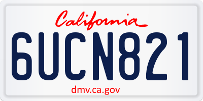 CA license plate 6UCN821