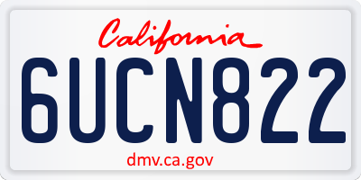 CA license plate 6UCN822