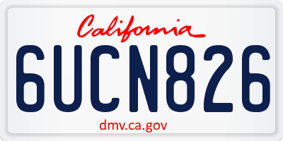 CA license plate 6UCN826