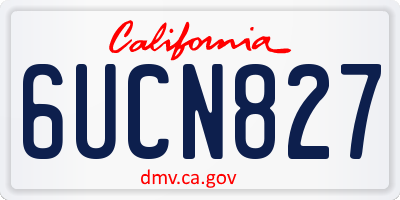 CA license plate 6UCN827