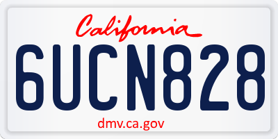 CA license plate 6UCN828