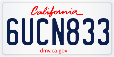 CA license plate 6UCN833