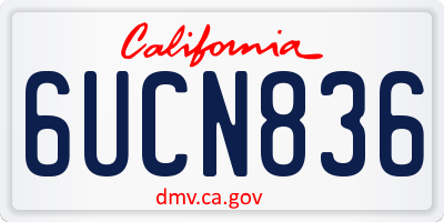 CA license plate 6UCN836