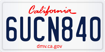 CA license plate 6UCN840