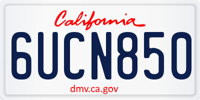 CA license plate 6UCN850