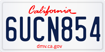 CA license plate 6UCN854