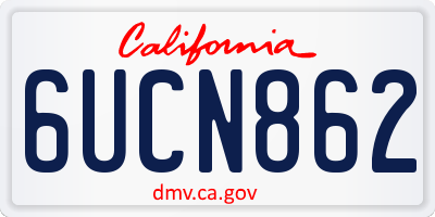 CA license plate 6UCN862