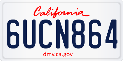CA license plate 6UCN864