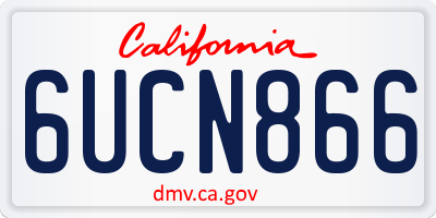 CA license plate 6UCN866