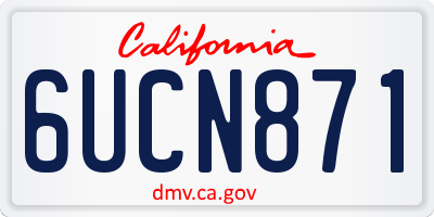 CA license plate 6UCN871