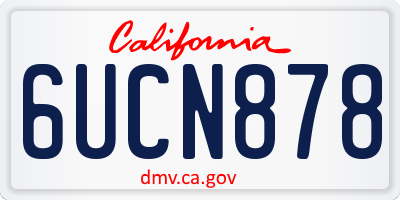 CA license plate 6UCN878