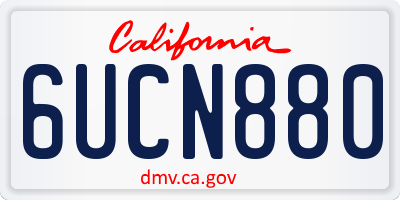 CA license plate 6UCN880