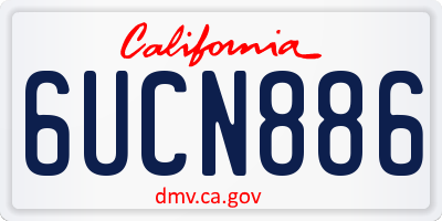 CA license plate 6UCN886
