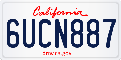 CA license plate 6UCN887