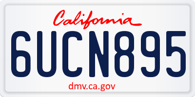 CA license plate 6UCN895