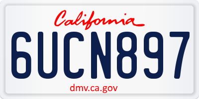 CA license plate 6UCN897