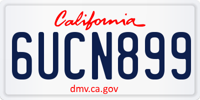 CA license plate 6UCN899