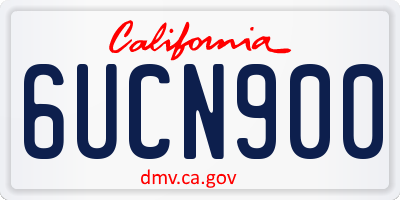 CA license plate 6UCN900