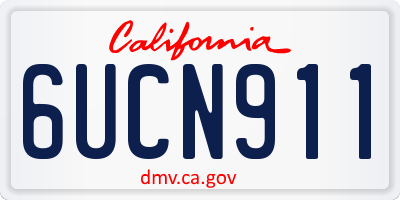 CA license plate 6UCN911