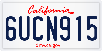 CA license plate 6UCN915