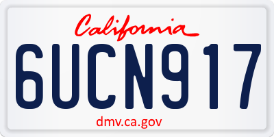 CA license plate 6UCN917