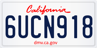 CA license plate 6UCN918