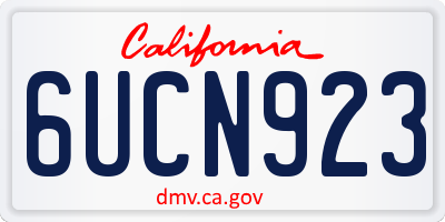 CA license plate 6UCN923