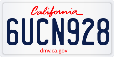 CA license plate 6UCN928