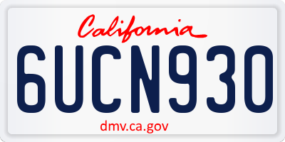 CA license plate 6UCN930