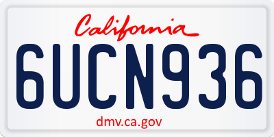 CA license plate 6UCN936