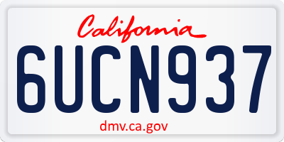 CA license plate 6UCN937