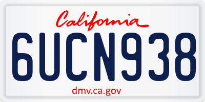 CA license plate 6UCN938