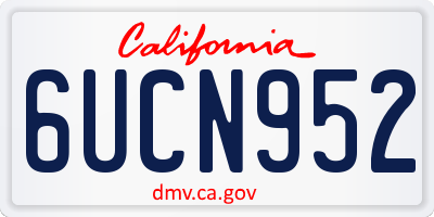 CA license plate 6UCN952