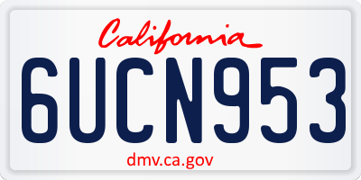 CA license plate 6UCN953