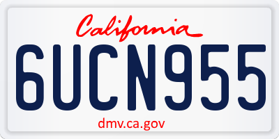 CA license plate 6UCN955