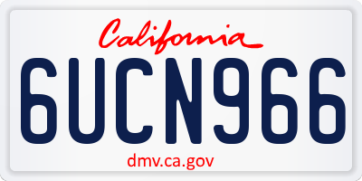 CA license plate 6UCN966