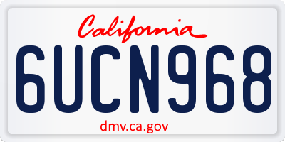 CA license plate 6UCN968