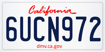 CA license plate 6UCN972