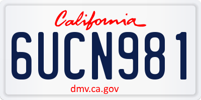 CA license plate 6UCN981