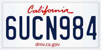 CA license plate 6UCN984