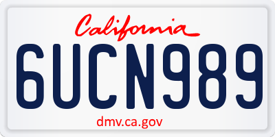 CA license plate 6UCN989